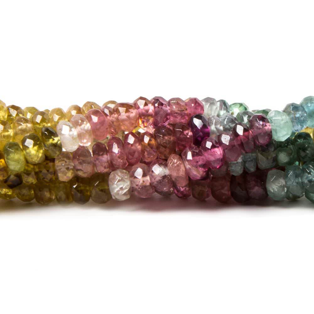 3.5mm Multi Color Afghani Tourmaline Faceted Rondelle