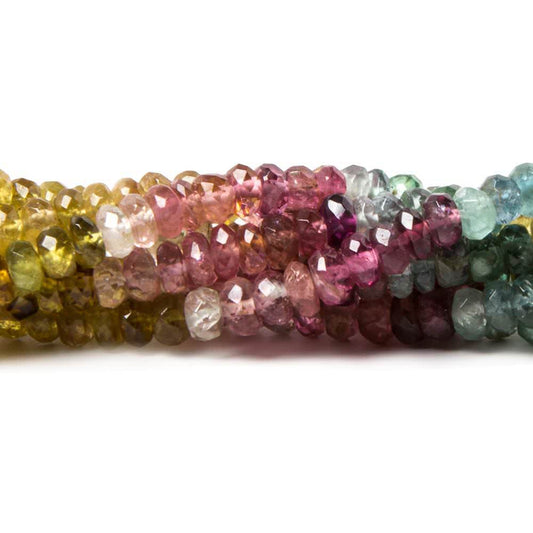 3.5mm Multi Color Afghani Tourmaline Faceted Rondelle