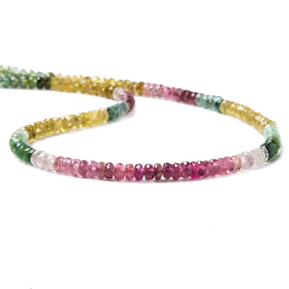 3.5mm Multi Color Afghani Tourmaline Faceted Rondelle