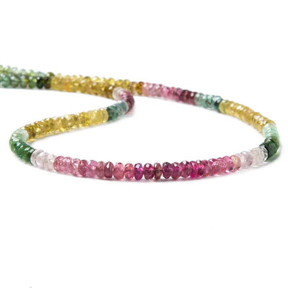 3.5mm Multi Color Afghani Tourmaline Faceted Rondelle
