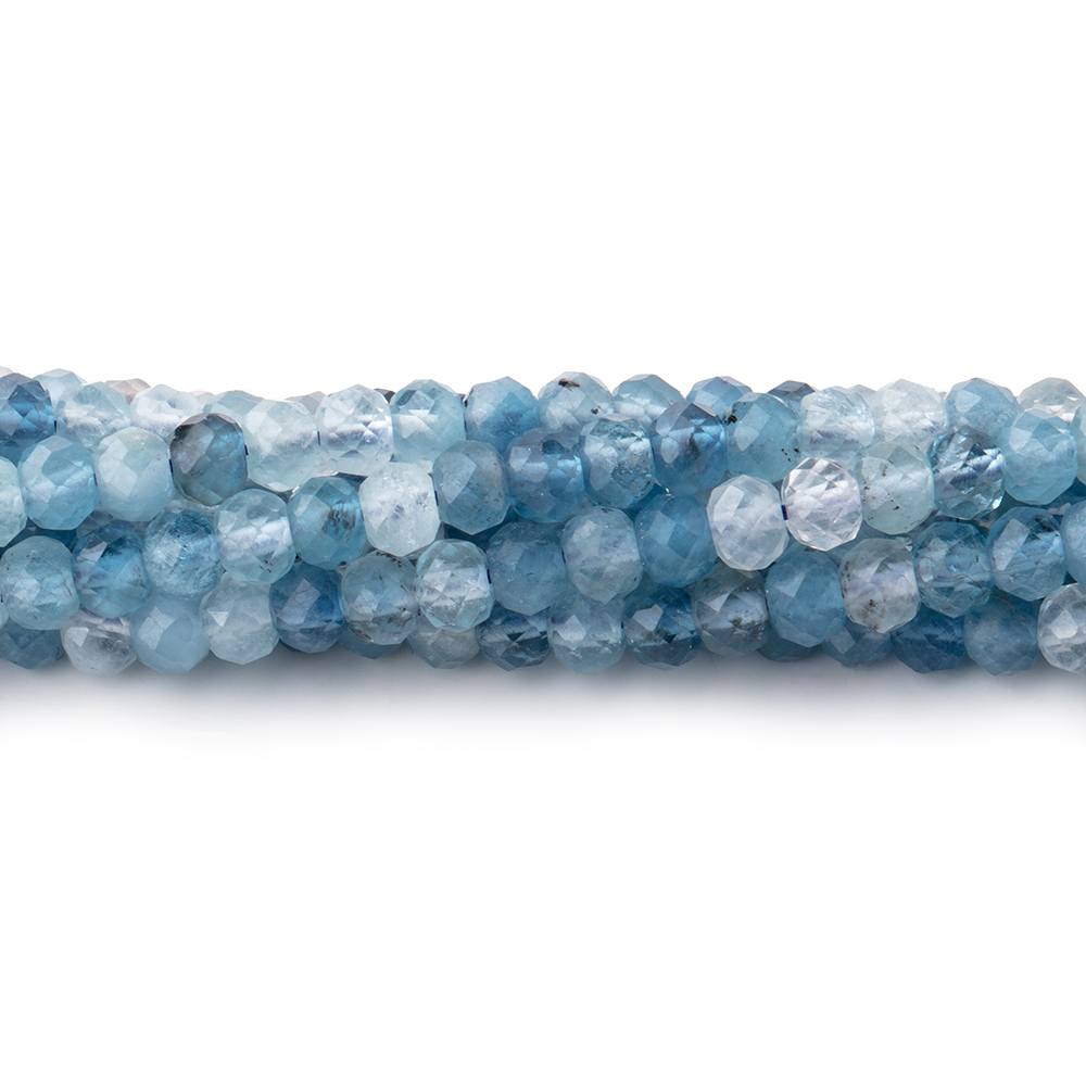 4mm Multi Color Aquamarine Micro Faceted Rondelles 15.25 inch 126 Beads