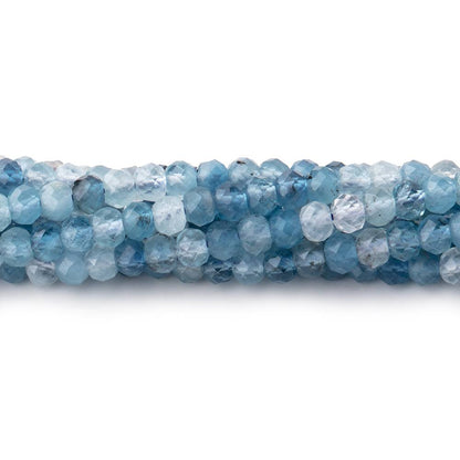 4mm Multi Color Aquamarine Micro Faceted Rondelles 15.25 inch 126 Beads
