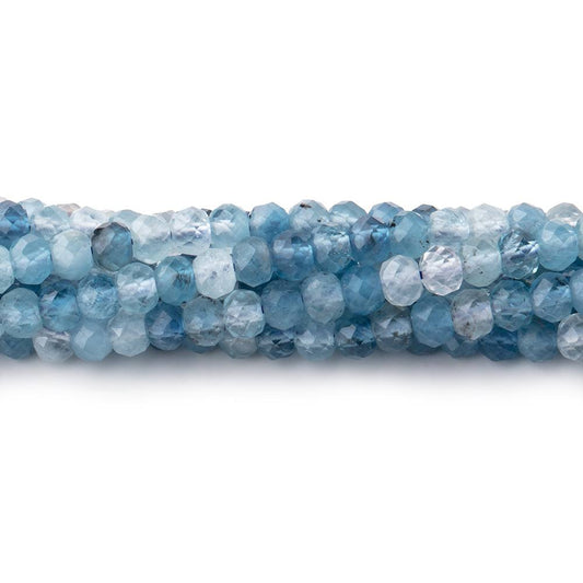4mm Multi Color Aquamarine Micro Faceted Rondelles 15.25 inch 126 Beads