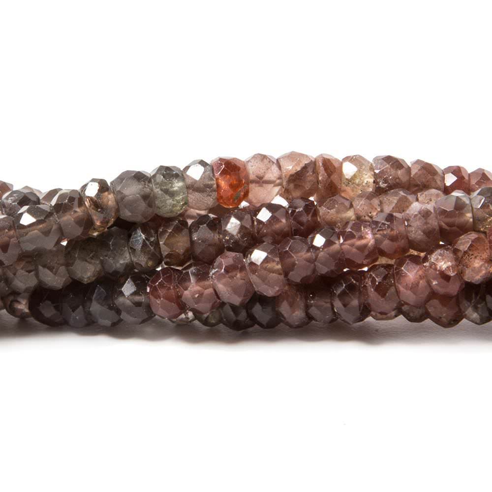 4mm Multi Color Cat's Eye Scapolite faceted rondelle 15.5 in 131 beads