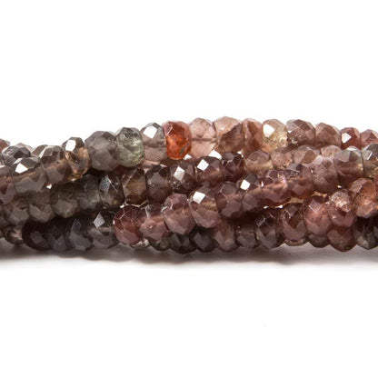 4mm Multi Color Cat's Eye Scapolite faceted rondelle 15.5 in 131 beads