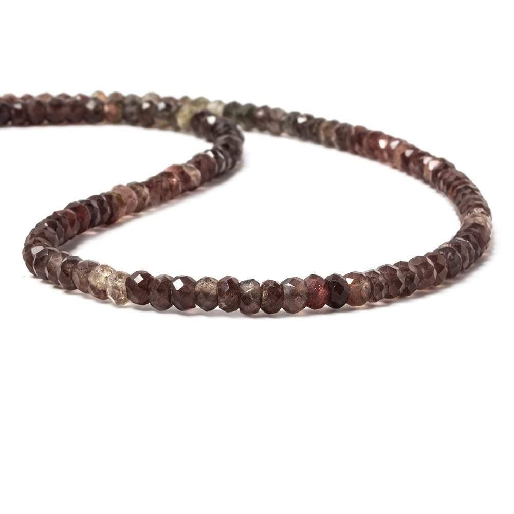 4mm Multi Color Cat's Eye Scapolite faceted rondelle 15.5 in 131 beads