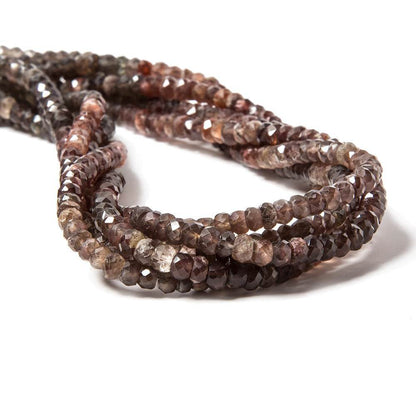 4mm Multi Color Cat's Eye Scapolite faceted rondelle 15.5 in 131 beads