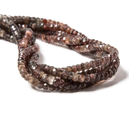 4mm Multi Color Cat's Eye Scapolite faceted rondelle 15.5 in 131 beads