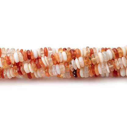 4mm Multi Color Fire Opal Plain Rondelle Beads 18 inch 290 pieces