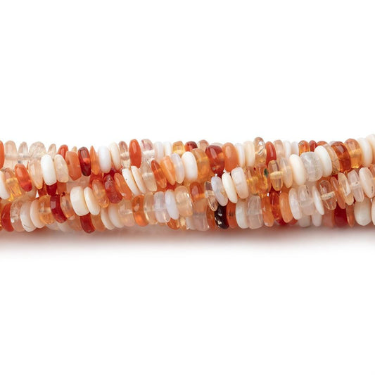 4mm Multi Color Fire Opal Plain Rondelle Beads 18 inch 290 pieces