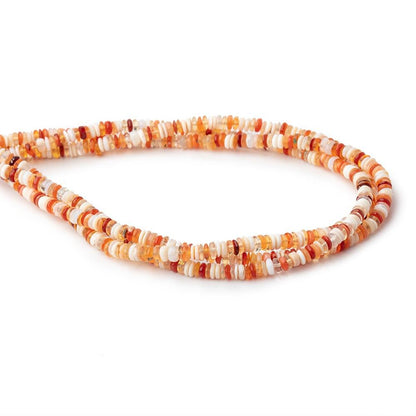4mm Multi Color Fire Opal Plain Rondelle Beads 18 inch 290 pieces