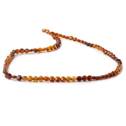 4mm Multi Color Hessonite Garnet checkerboard calibrated faceted coins 12.5 inch 85 beads AAA