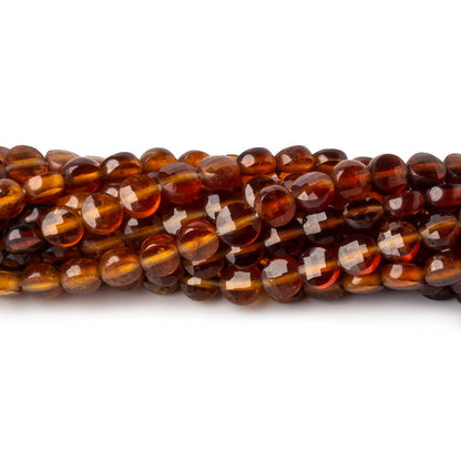 4mm Multi Color Hessonite Garnet checkerboard calibrated faceted coins 12.5 inch 85 beads AAA