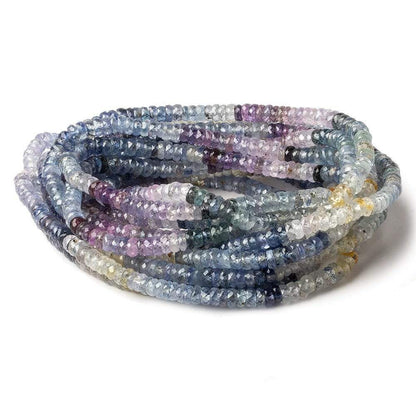 4mm Multi Color Sapphire faceted rondelle beads 15 inch 205 pieces AAA