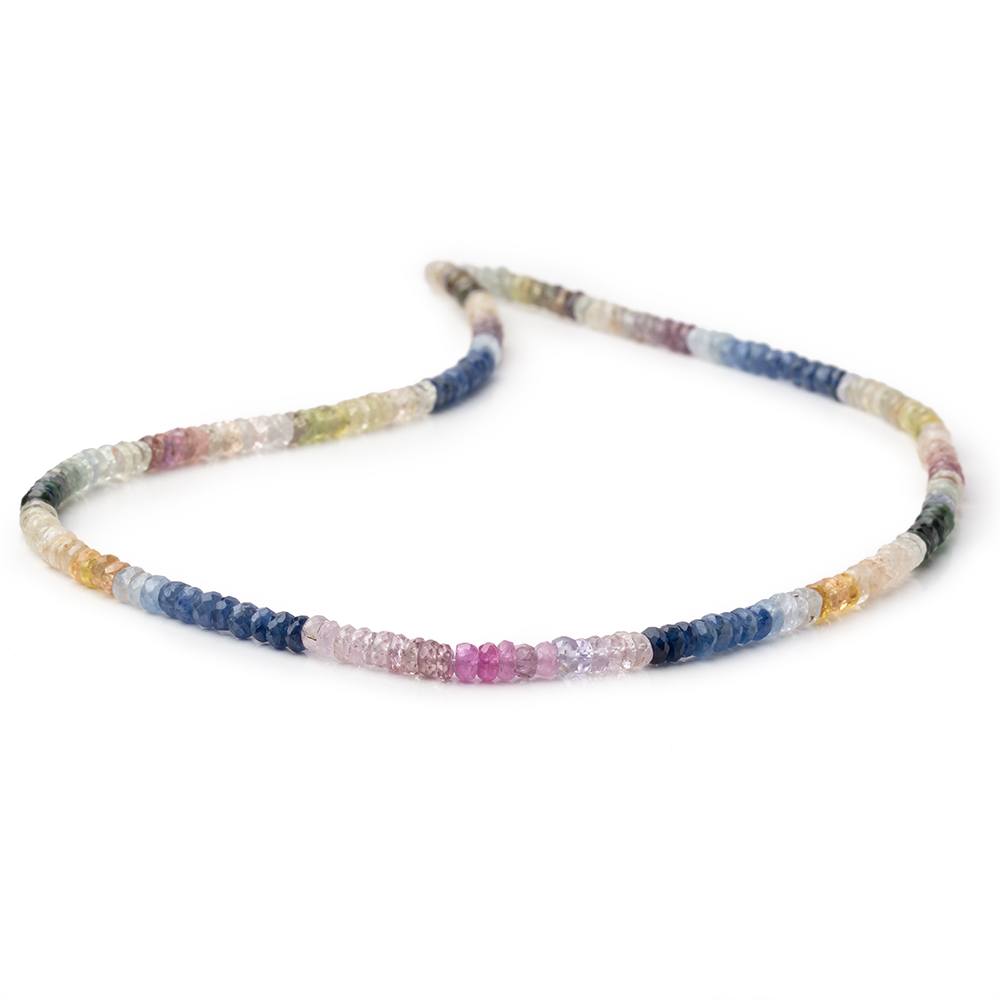 4mm Multi Color Sapphire Faceted Rondelle Beads 16 inch 218 pieces A
