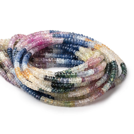 4mm Multi Color Sapphire Faceted Rondelle Beads 16 inch 218 pieces A