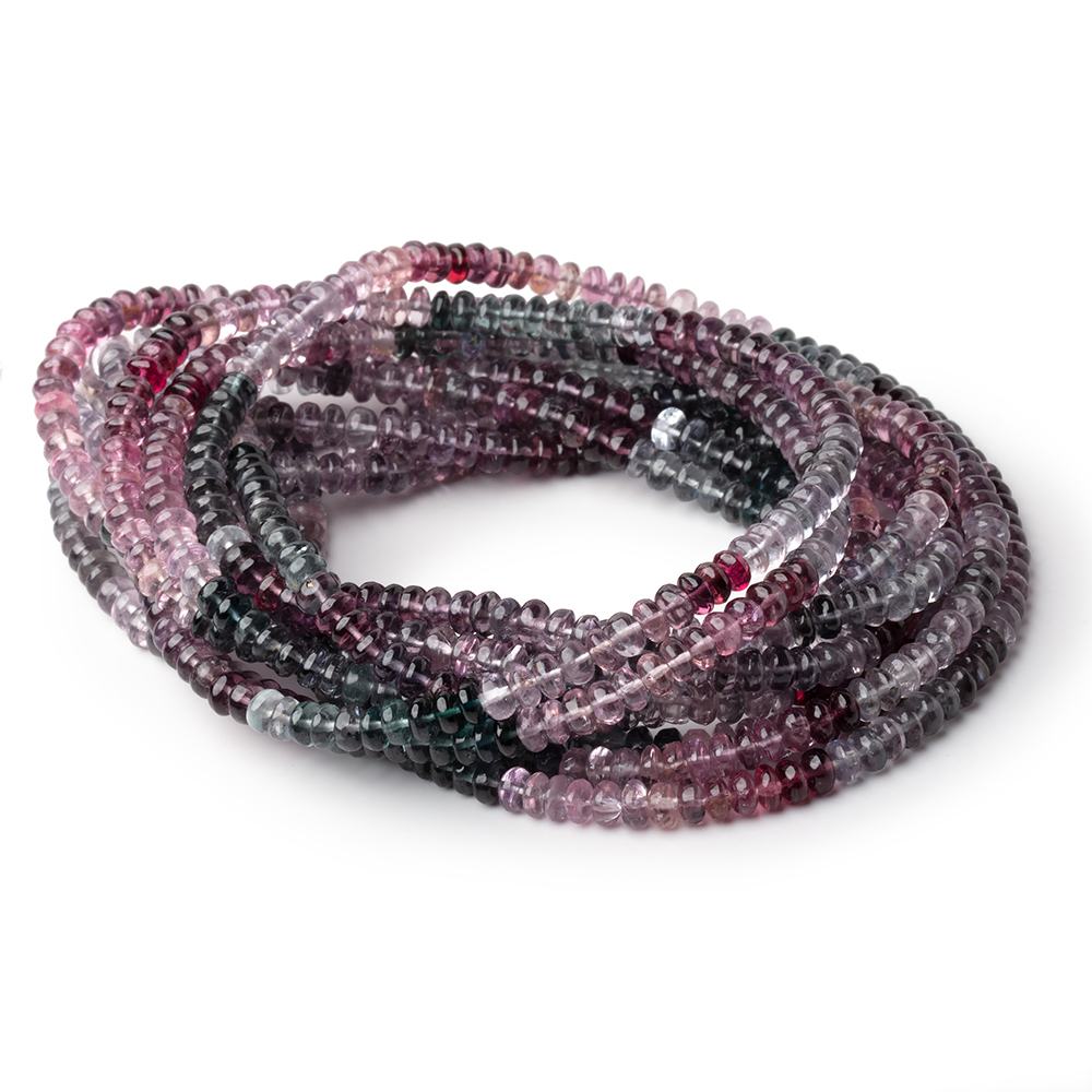 4mm Multi Color Spinel Plain Rondelle Beads 18 inch 175 pieces AAA