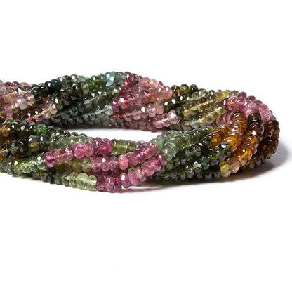 4mm Multi Color Tourmaline Beads Faceted Rondelle 160 pcs