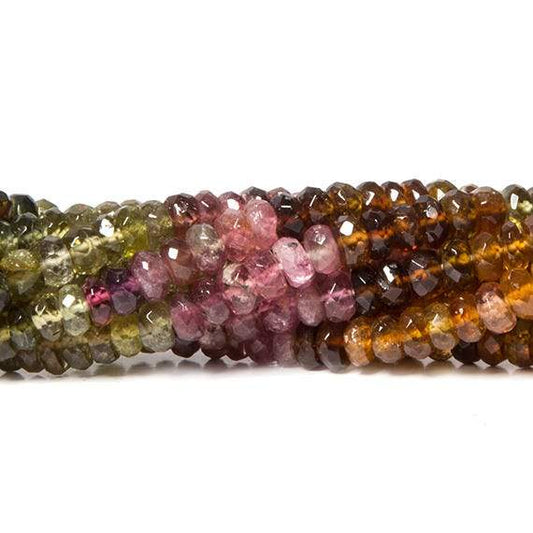4mm Multi Color Tourmaline Beads Faceted Rondelle 160 pcs