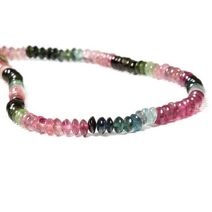 4mm Multi Color Tourmaline Beads Plain Disc Rondelle