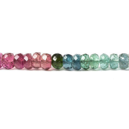 4mm Multi Color Tourmaline faceted rondelle beads 17 inch 184 pieces
