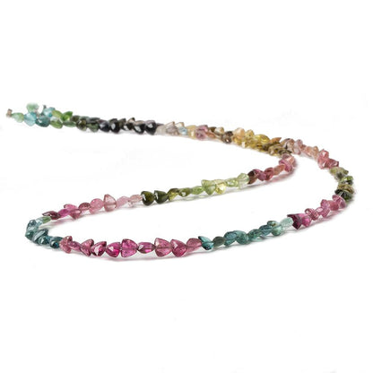 4mm Multi Color Tourmaline faceted trillion beads 18 inch 118 pieces AA