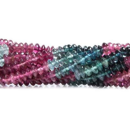 4mm Multi Color Tourmaline Plain Rondelle
