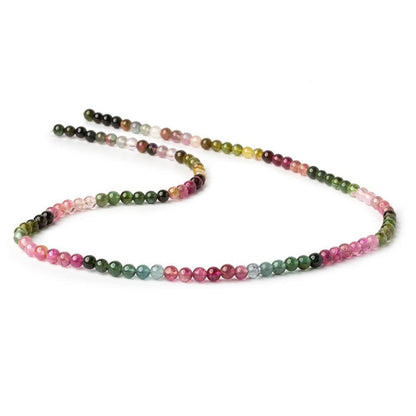 4mm Multi Color Tourmaline Plain Round Beads 16 inch 105 pcs AA
