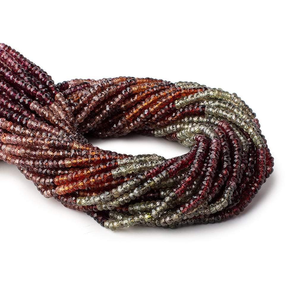 4mm Multi Gemstone Faceted Rondelle Beads 13.5 inch 130 pieces