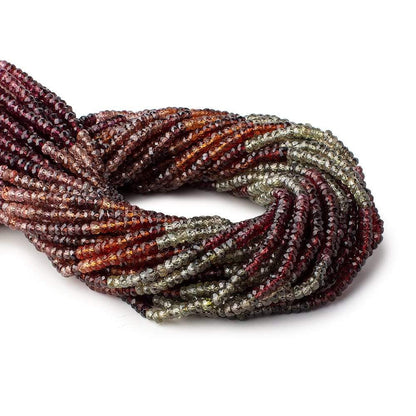 4mm Multi Gemstone Faceted Rondelle Beads 13.5 inch 130 pieces