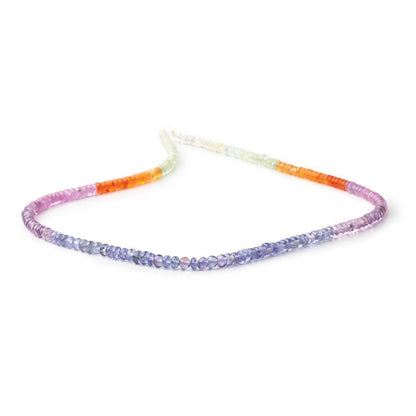 4mm Multi Gemstone Plain Rondelle 18 inch 206 Beads AAA