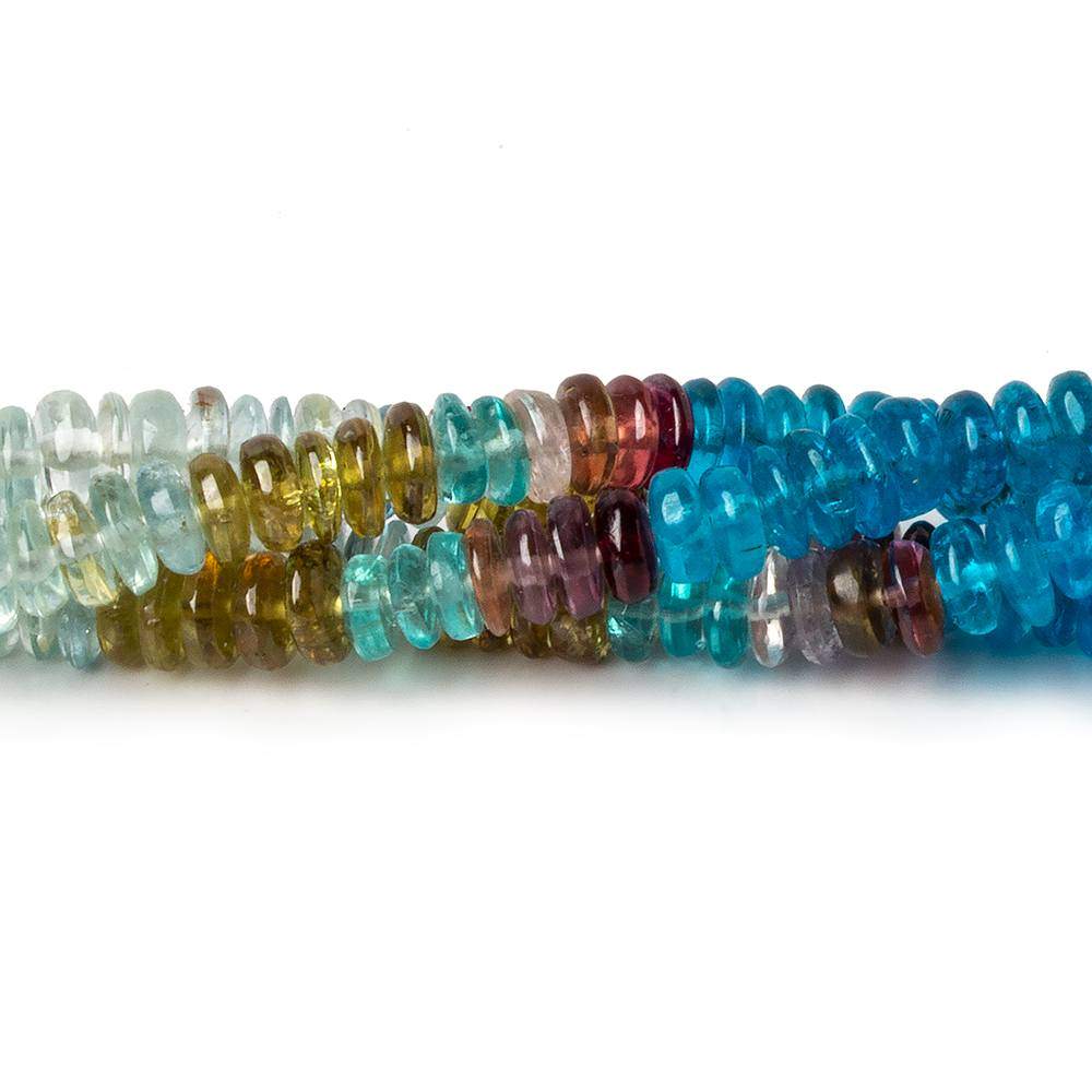 4mm Multi Gemstone Plain Rondelle Beads 18 inch 250 pieces