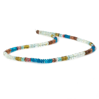 4mm Multi Gemstone Plain Rondelle Beads 18 inch 250 pieces