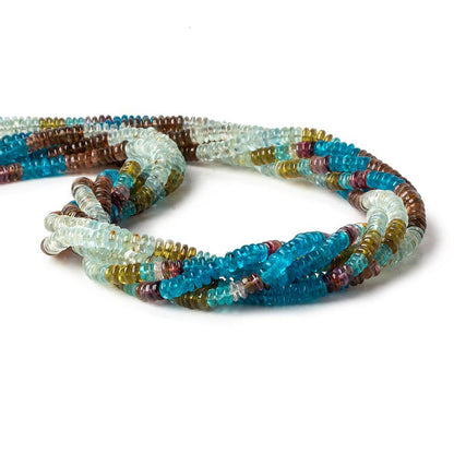 4mm Multi Gemstone Plain Rondelle Beads 18 inch 250 pieces