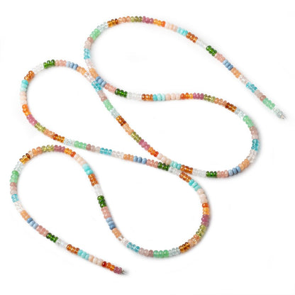 4mm Multi Gemstone Plain Rondelle Beads 36 inch 366 pieces AA