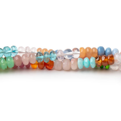 4mm Multi Gemstone Plain Rondelle Beads 36 inch 366 pieces AA