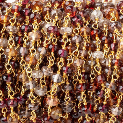 4mm Multi Gemstone Plain Rondelle Beads on Vermeil Chain