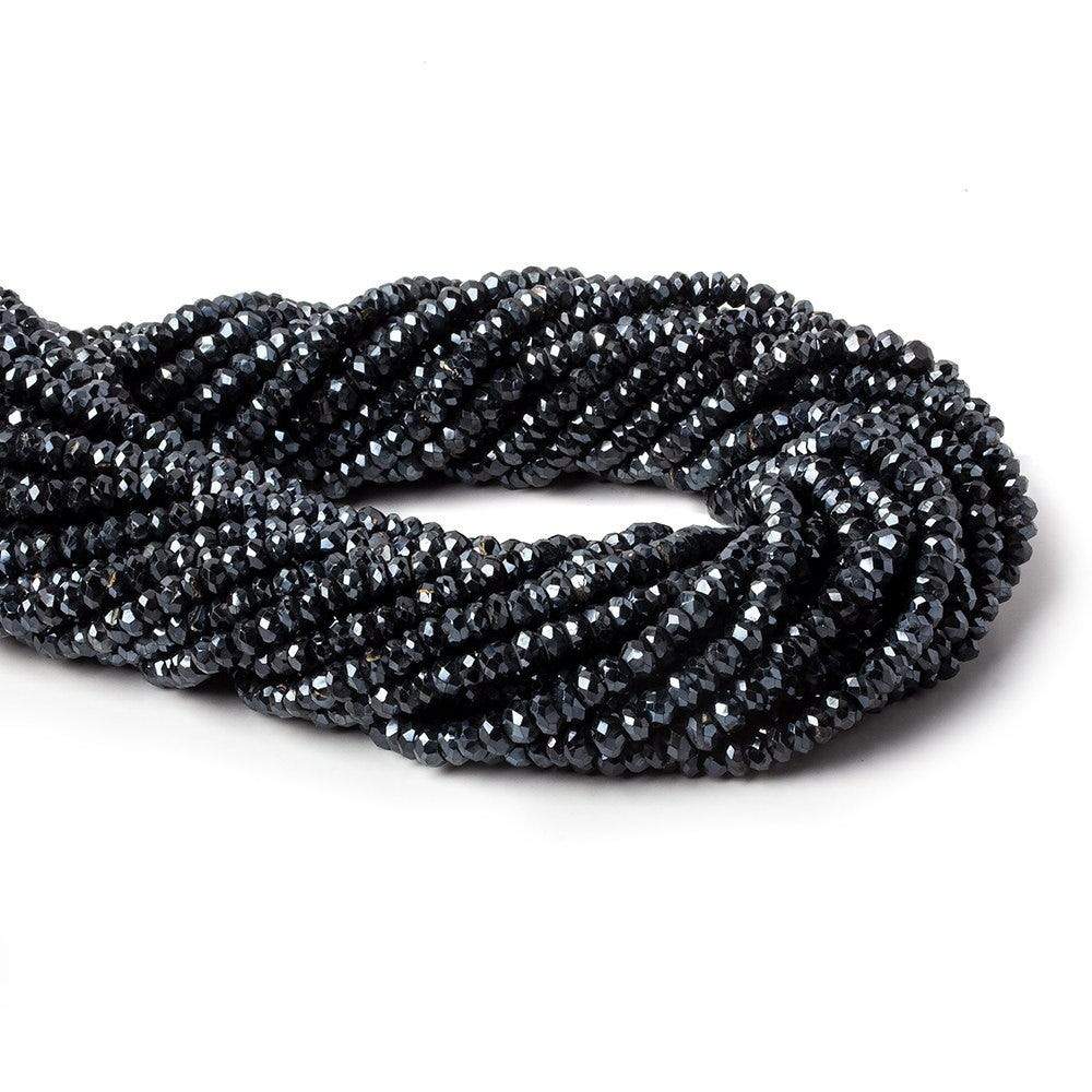 4mm Mystic Black Spinel Faceted Rondelle Beads 14 inch 120 pieces