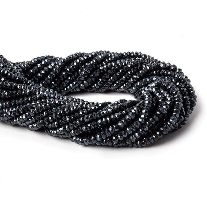 4mm Mystic Black Spinel Faceted Rondelle Beads 14 inch 120 pieces