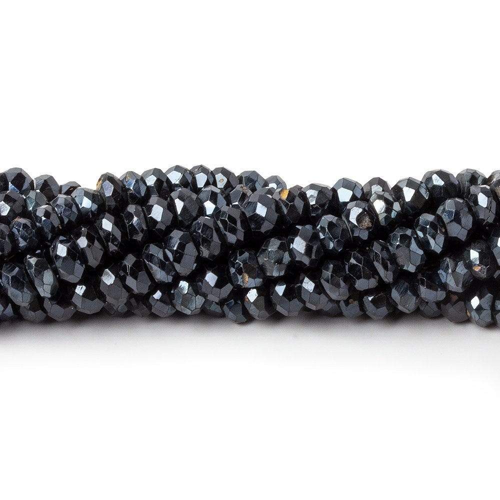 4mm Mystic Black Spinel Faceted Rondelle Beads 14 inch 120 pieces