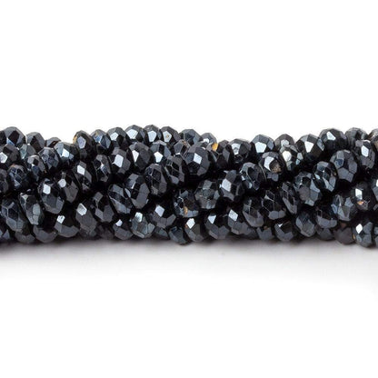4mm Mystic Black Spinel Faceted Rondelle Beads 14 inch 120 pieces