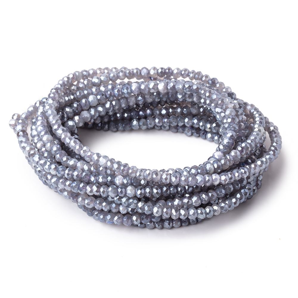 4mm Mystic Grey Moonstone Faceted Rondelle Beads 16 inch 133 pieces