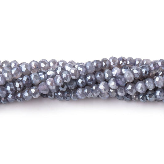 4mm Mystic Grey Moonstone Faceted Rondelle Beads 16 inch 133 pieces