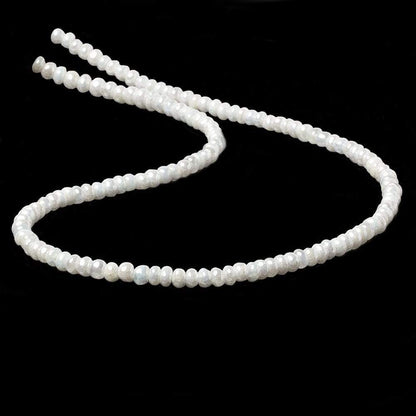 4mm Mystic Pearly White Quartz plain rondelle beads 15 inch 129 pieces