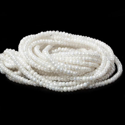 4mm Mystic Pearly White Quartz plain rondelle beads 15 inch 129 pieces