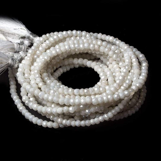 4mm Mystic White Quartz faceted rondelle beads 13 inch 100 pieces