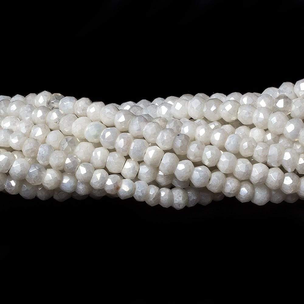 4mm Mystic White Quartz faceted rondelle beads 13 inch 100 pieces