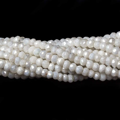 4mm Mystic White Quartz faceted rondelle beads 13 inch 100 pieces