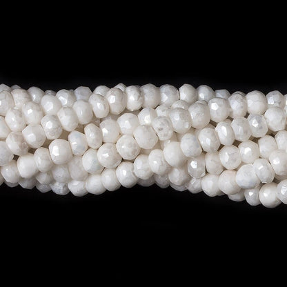 4mm Mystic White Quartz faceted rondelle beads 13 inch 122 pieces
