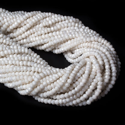 4mm Mystic White Quartz faceted rondelle beads 13 inch 122 pieces